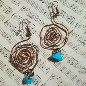 Handmade copper earrings
